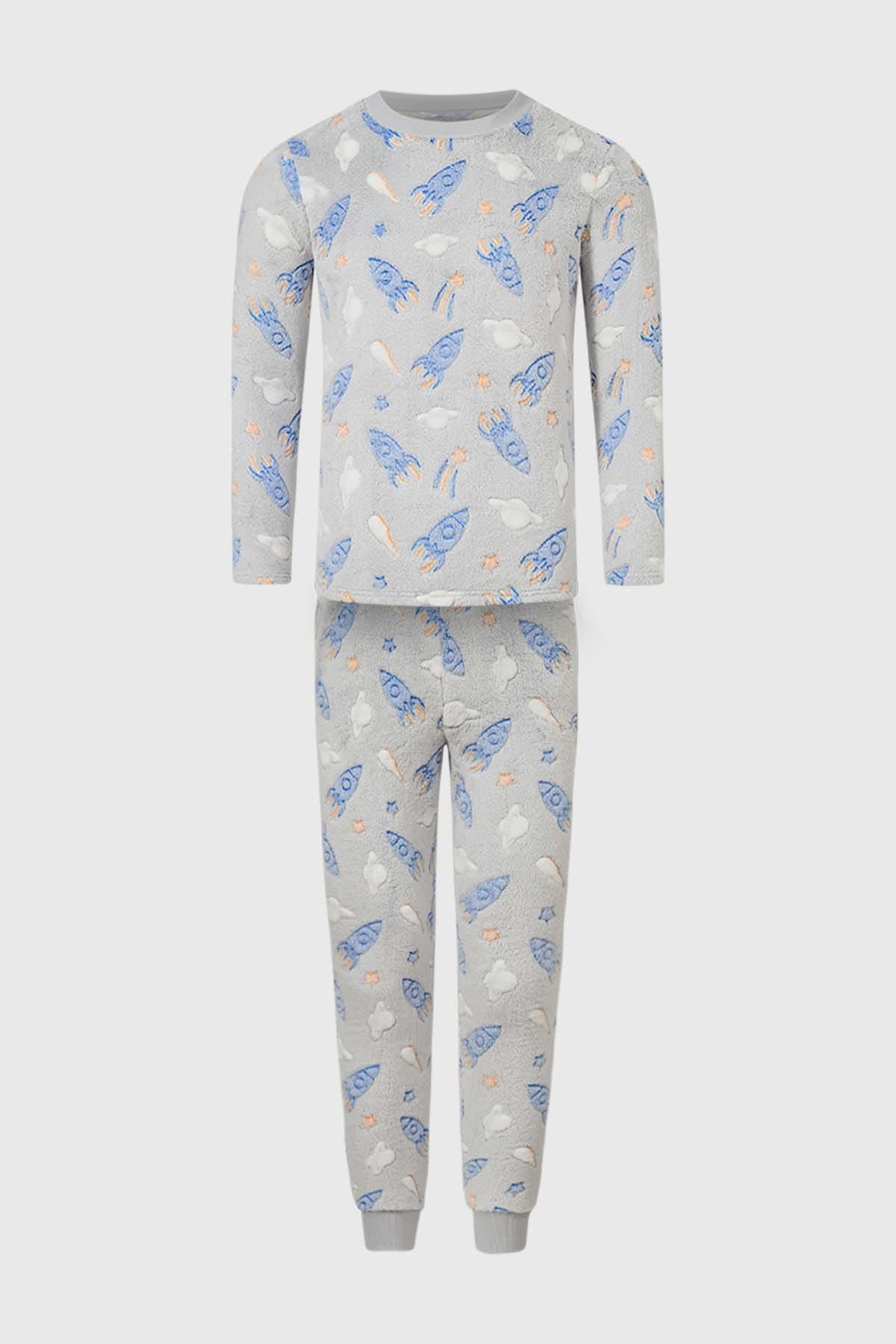 Pijama Niño Fosforescente Gris