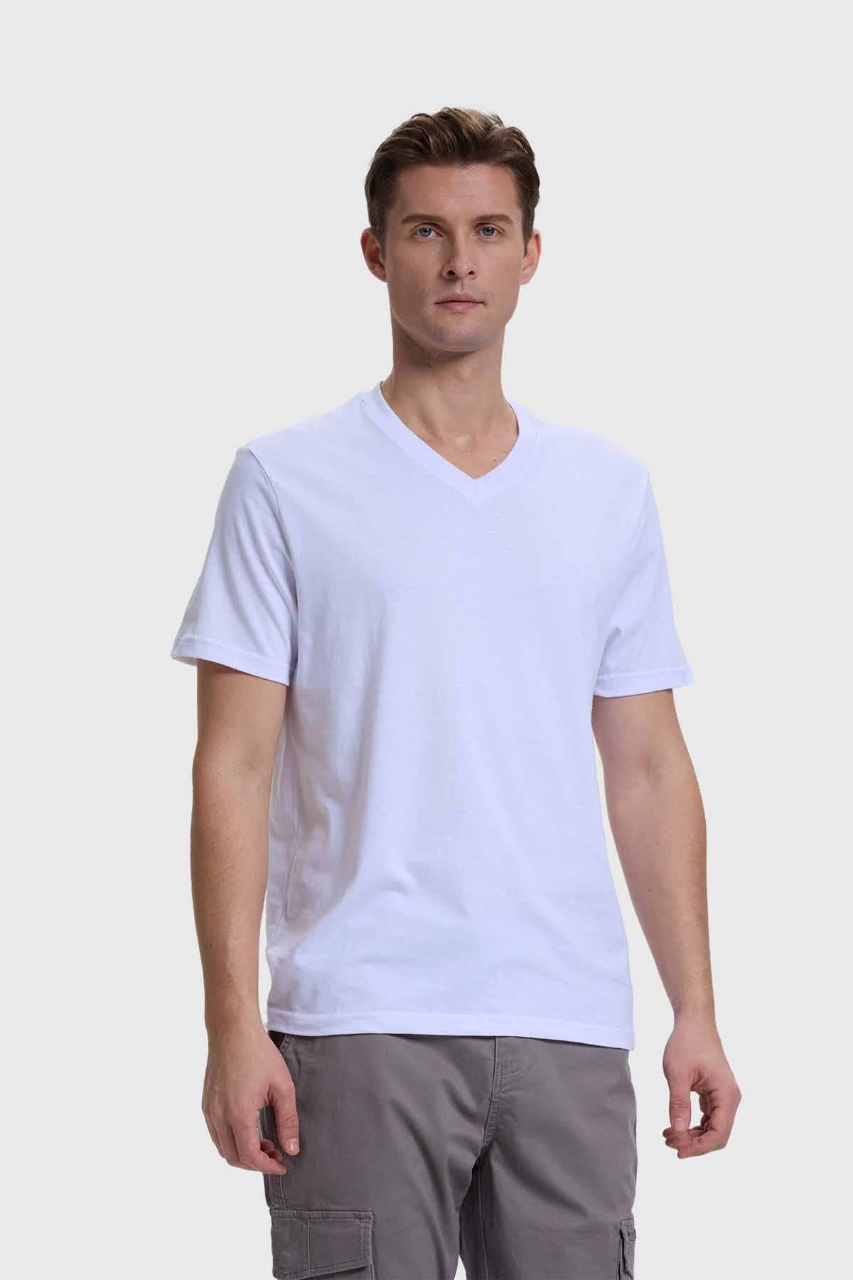 Polera Hombre Casual Básica Blanco