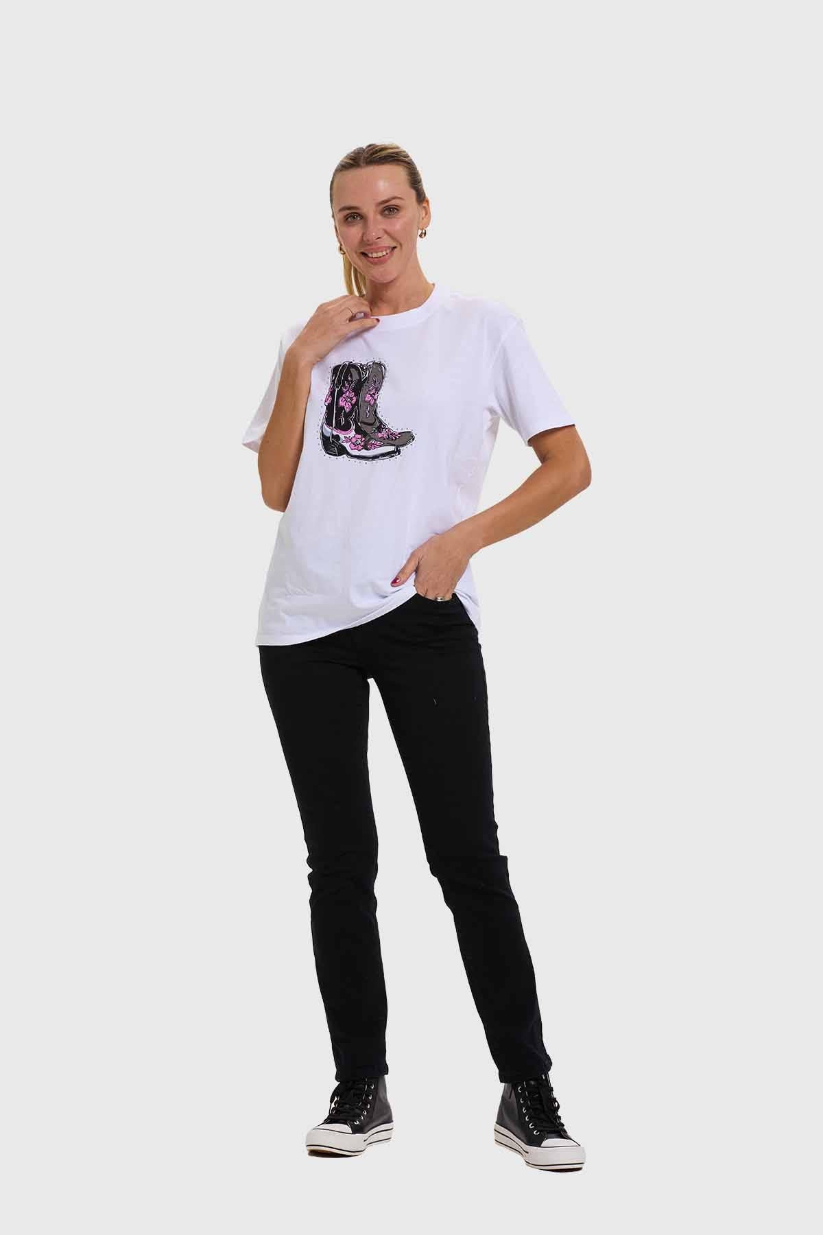 Polera Mujer Print Blanco
