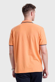 Polera Hombre Piqué Básica Naranjo