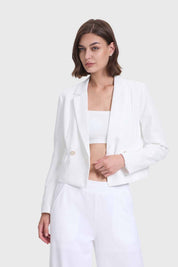 Blazer Mujer Corte Cruzado Crudo