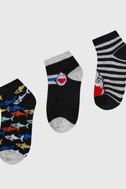 Calceta Deportiva Niño Tripack Ra Negro