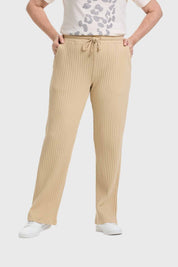 Pantalón Buzo Mujer Con Cordones Beige