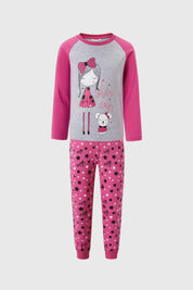Pijama Niña Print Gris