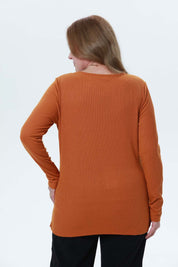 Polera Mujer Tejida Camel