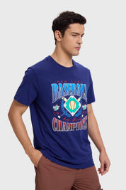 Polera Hombre Print Regular Fit Azul