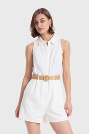 Enterito Mujer Short Lino Crudo