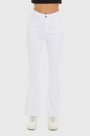 JEANS MUJER FLARE COLOR BLANCO