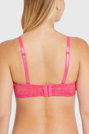 Sostén Mujer Strapless Encaje Fucsia
