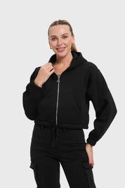 Polerón Mujer Crop Negro