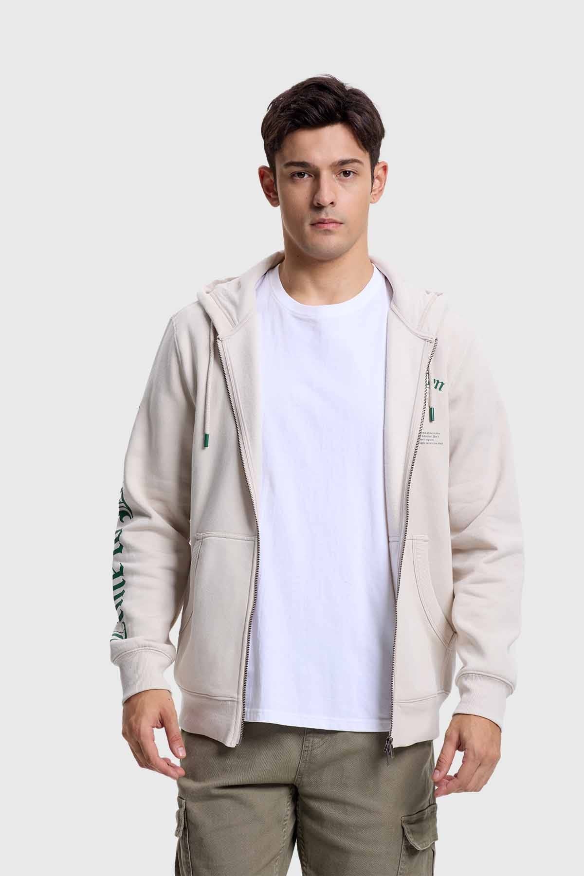 Polerón Hombre Hoodie College Beige
