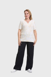 Polera Mujer Aplicación Print Beige