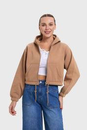 Polerón Mujer Crop Camel