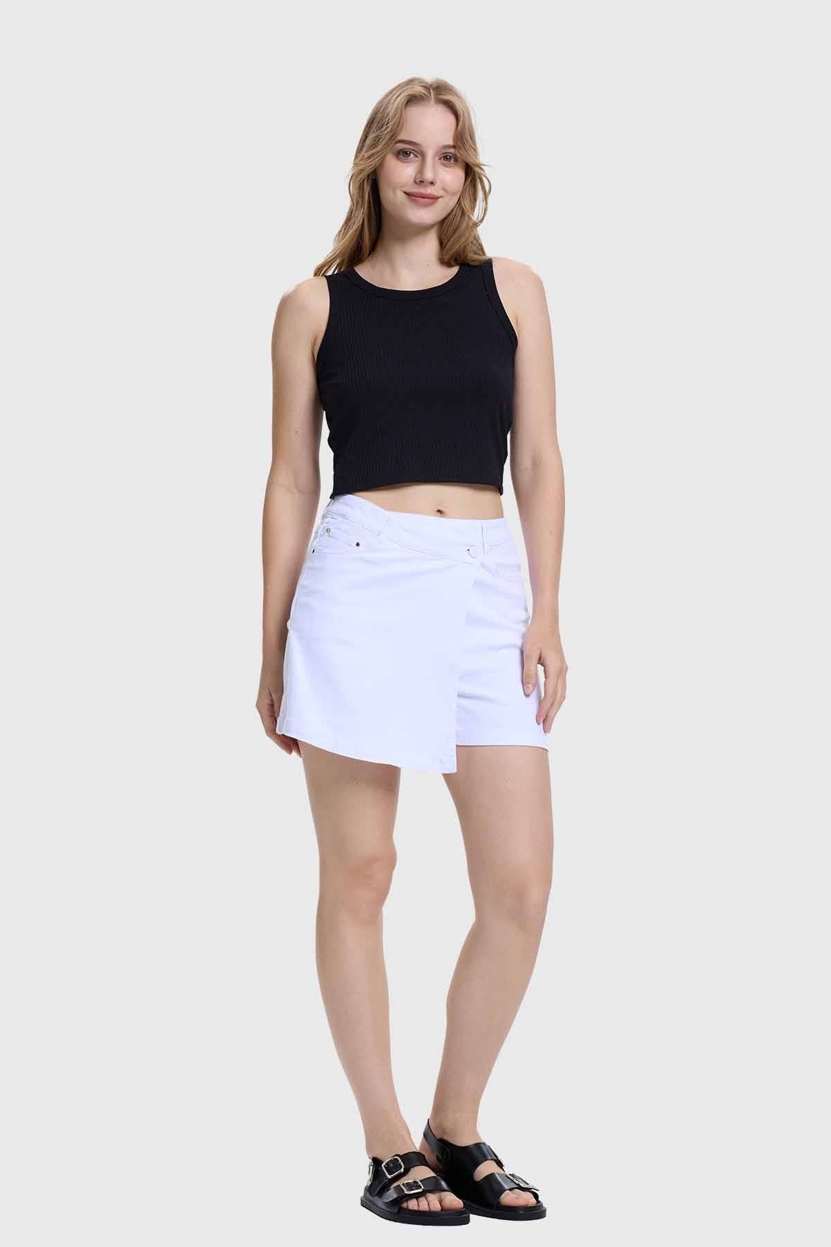 Falda Mujer Short Blanco