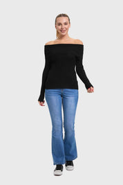 Sweater Mujer Bardot Negro