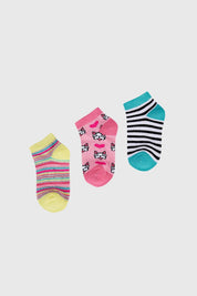Calceta Niña Tripack Deportiva Fucsia