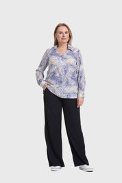 Blusa Mujer Estampada Celeste