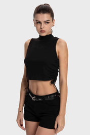 Polera Mujer Amarras Costados Negro