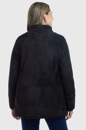 Polar Mujer Peludo Clásico Negro