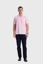 Polera Hombre Piqué Básica Rosado