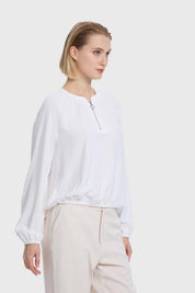 Blusa Mujer Medio Cierre Crudo