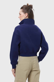 Polerón Mujer Crop Azul
