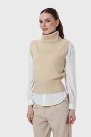 Sweater Mujer Drapead Beige