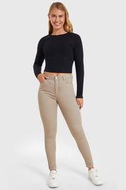 Jeans Mujer Skinny Café