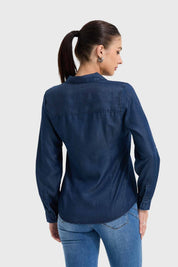 Blusa Mujer Entallada Azul