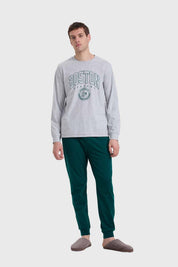 Pijama Hombre Estampado Gris
