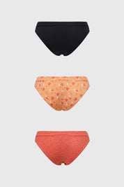 Calzón Mujer Tripack Bikini Estampado Damasco