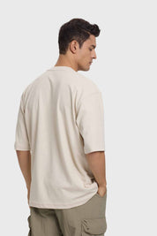 Polera Hombre Estampada Beige