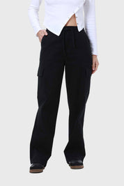 Pantalón Mujer Cargo Cordón Negro