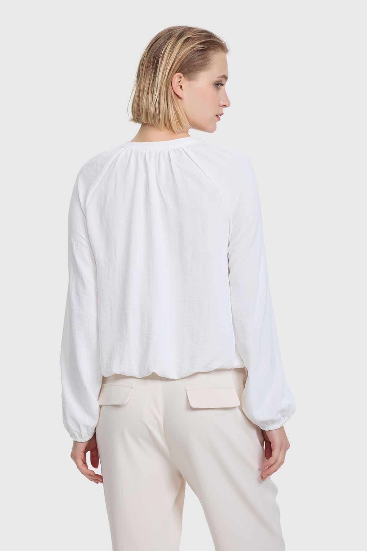 Blusa Mujer Medio Cierre Crudo