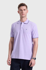 Polera Hombre Piqué Básica Lila