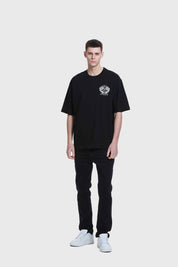 Polera Hombre Doble Print Negro
