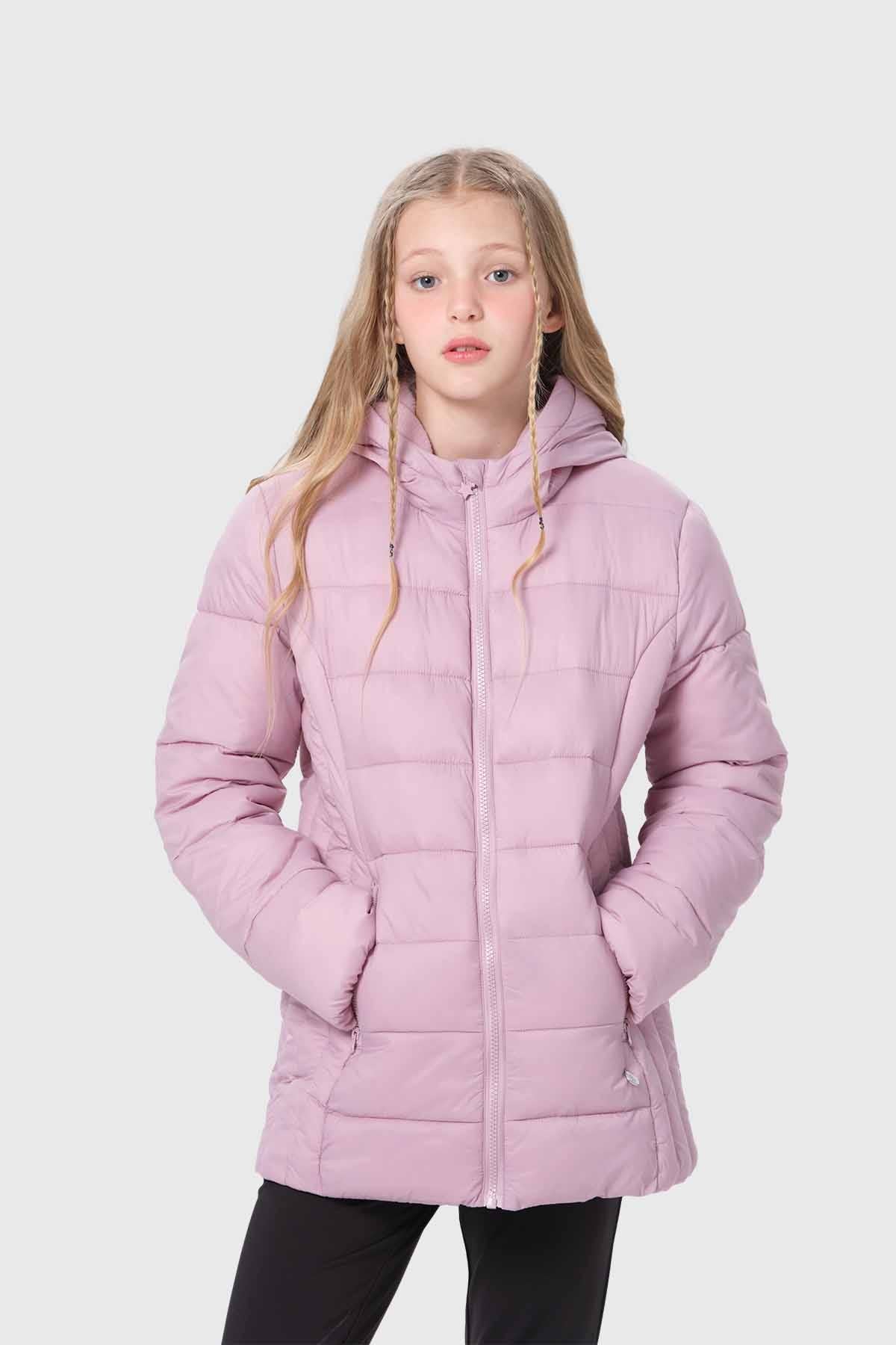 Parka Niña Larga Palo Rosa