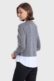 Sweater Mujer Con Faldón Marengo