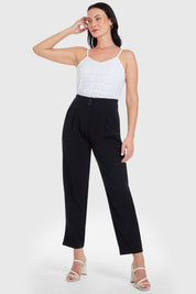 Pantalón Mujer Pinzas Negro