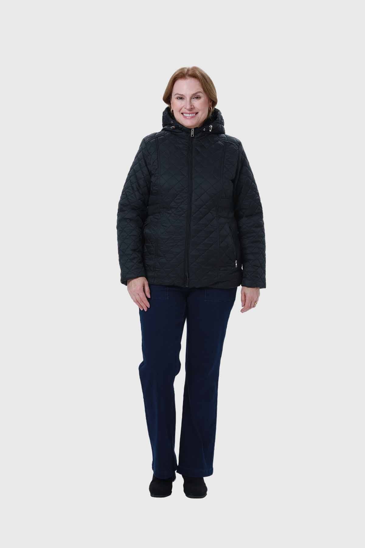 Parka Mujer Con Bolsillo Negro