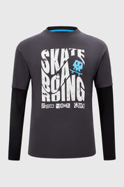 POLERA NIÑO OVERSIZE DOBLEMANGA MARENGO