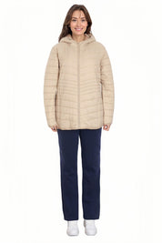 Parka Mujer Con Chiporro Beige