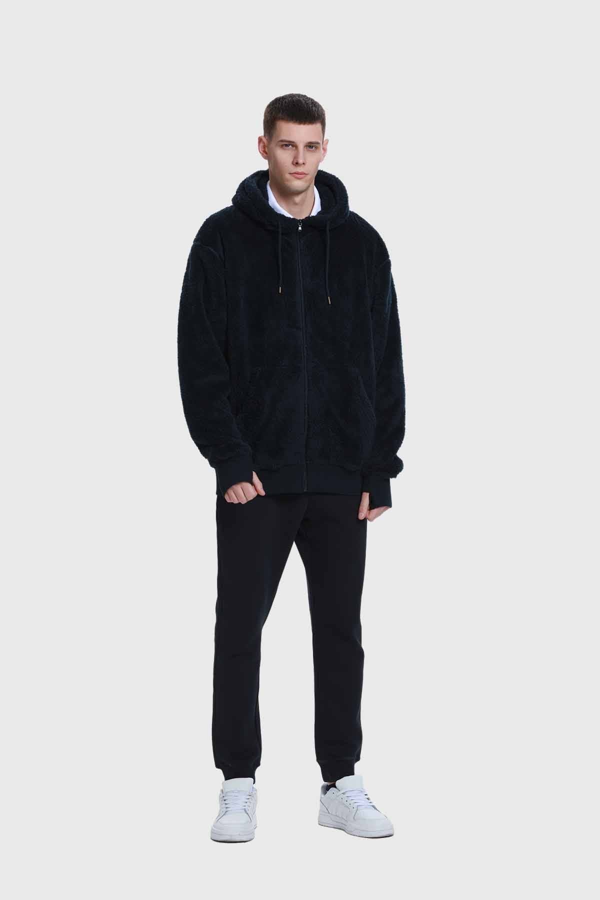 Polar Escolar Hombre Peludo Azul
