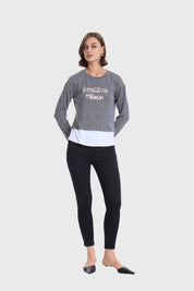 Sweater Mujer Con Faldón Marengo