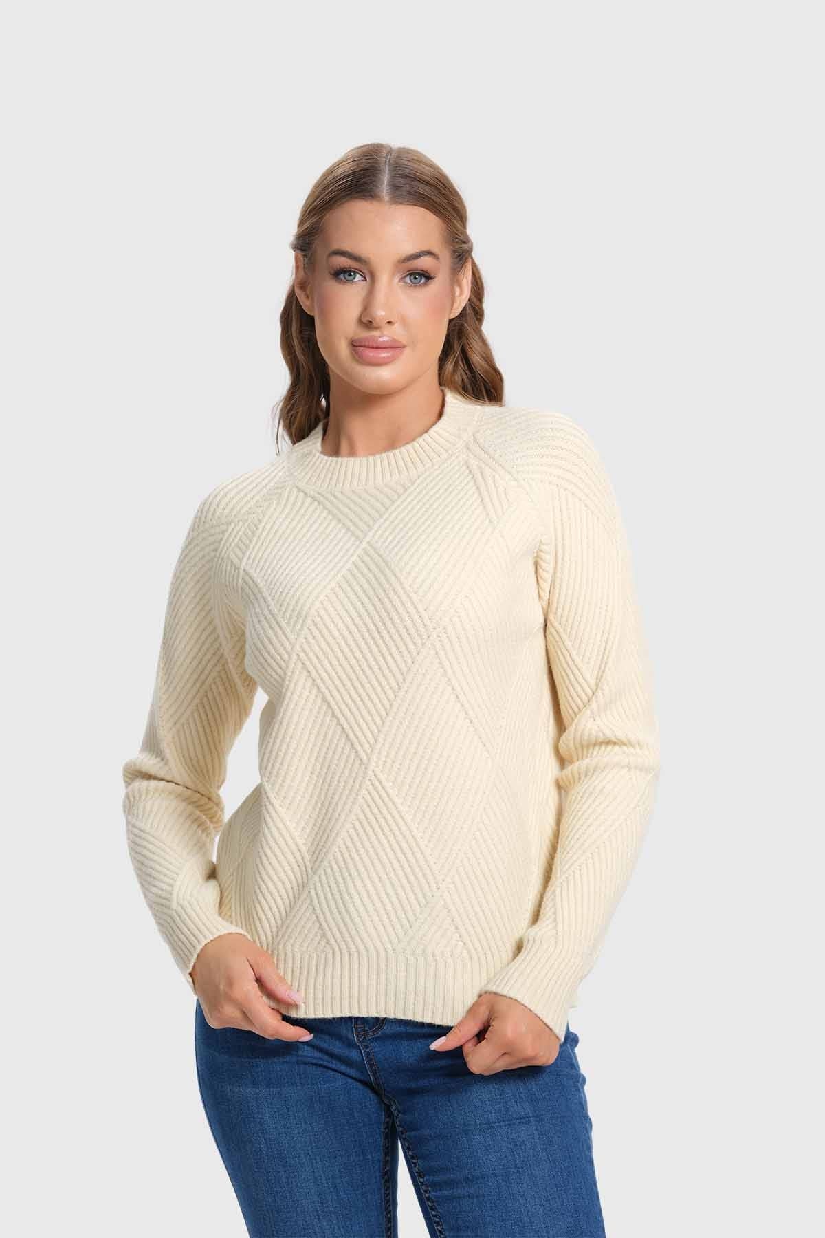 Sweater Mujer Textura Beige