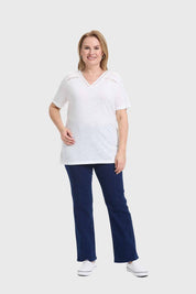 Polera Mujer Detalle Macramé Crudo