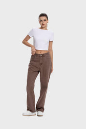 Jeans Mujer Calce Recto Classic Whashed Chocolate