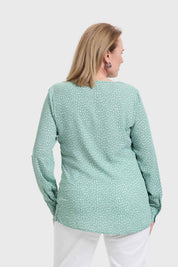 Blusa Mujer Crep Estampada Verde