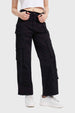 Pantalón Mujer Cargo Tiras Negro