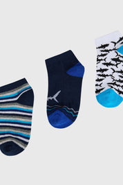 Calceta Deportiva Niño Tripack Azul